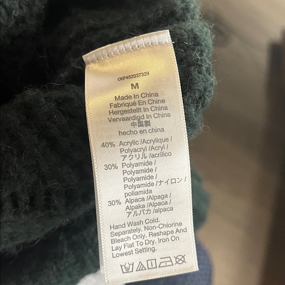 Madewell Women’s Green Alpaca Blend Pullover Knit Sweater Size M Soft Cozy Warm - Picture 6 of 6
